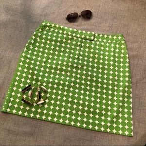 Larry Levine Green & White Polka Dot Skirt